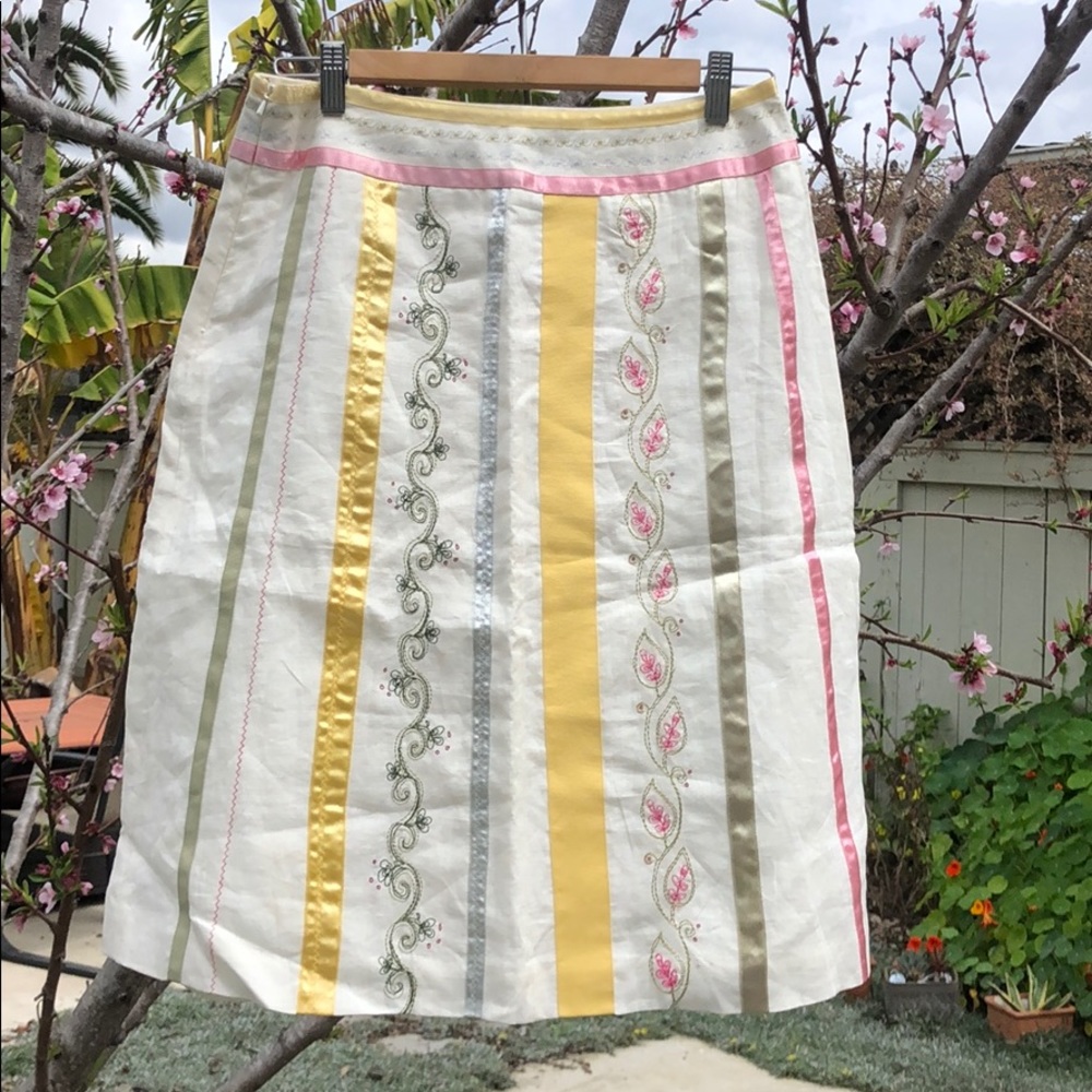 Lovely linen, ribbon, embroidery skirt